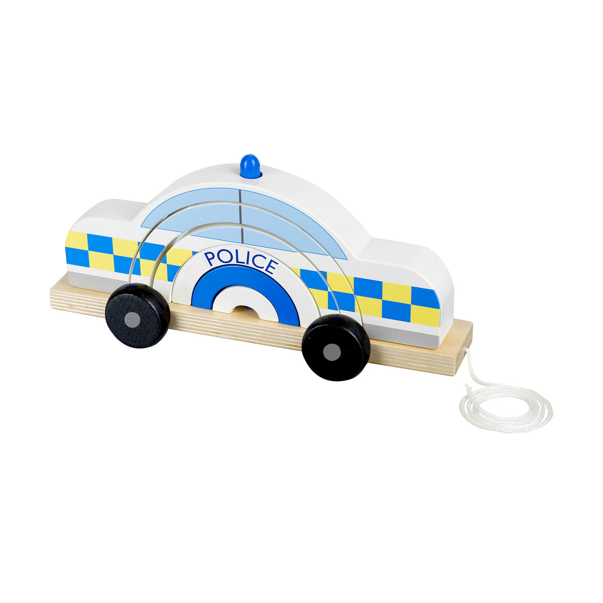 wooden police car toy